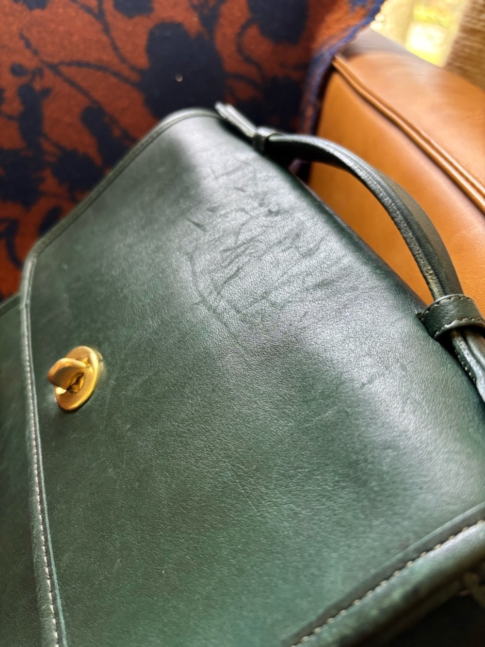 Coach bottle green leather court bag - Picture 5 of 9